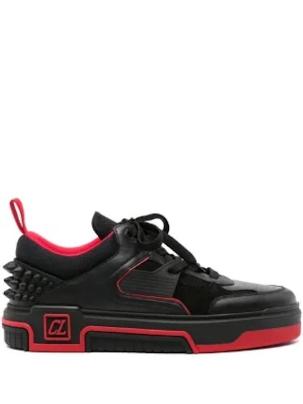Christian Louboutin ASTROLOUBI FLAT Lace Up Spiked Leather Sneakers Shoes